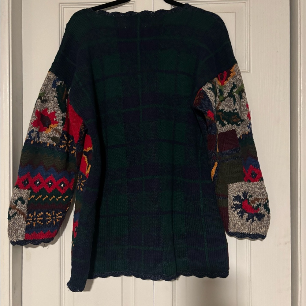 Vintage Express Oversized Patchwork Sweater Size … - image 2
